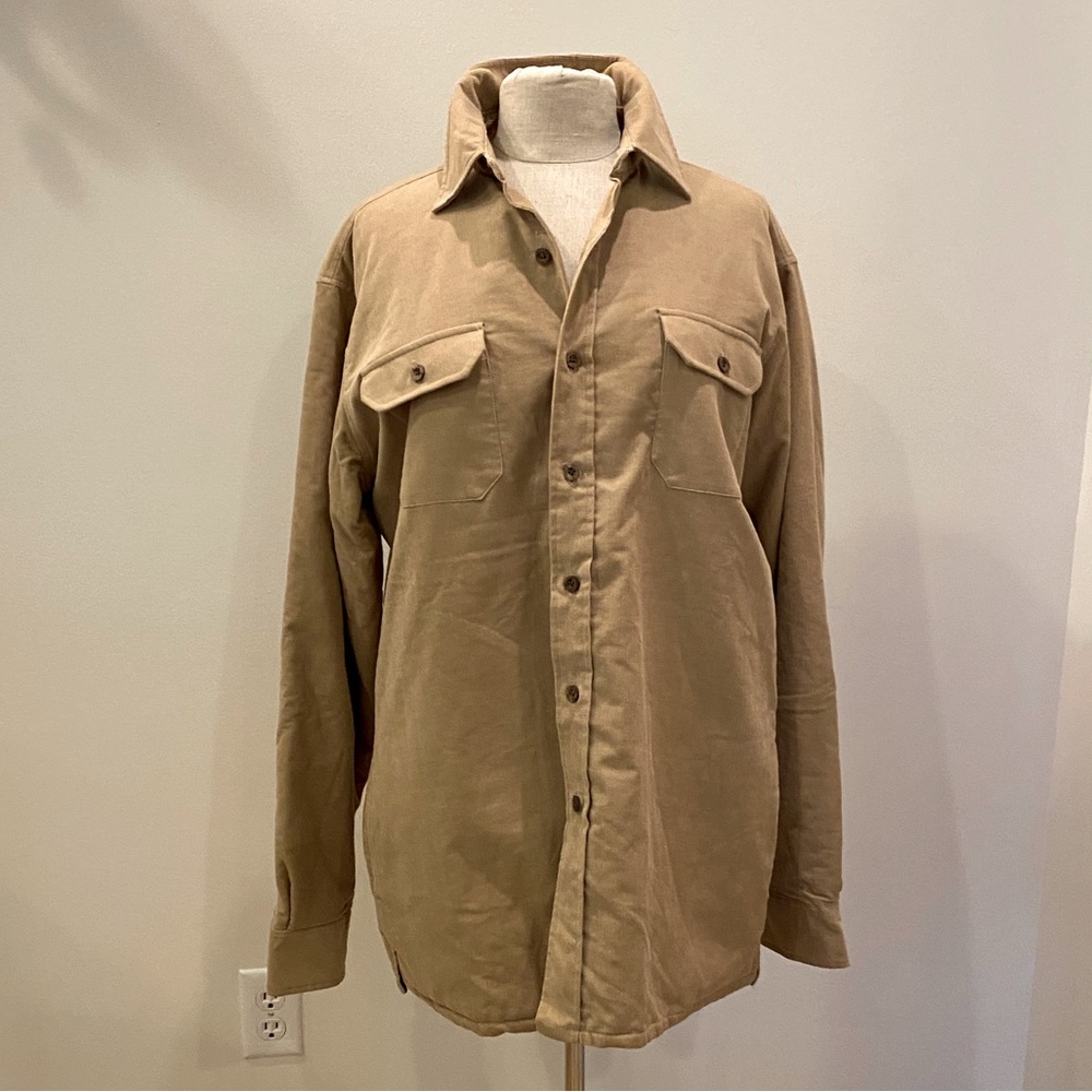 Country Touch Mens Tan Corduroy Quilted Lining Shirt/Lightweight Jacket /Size L